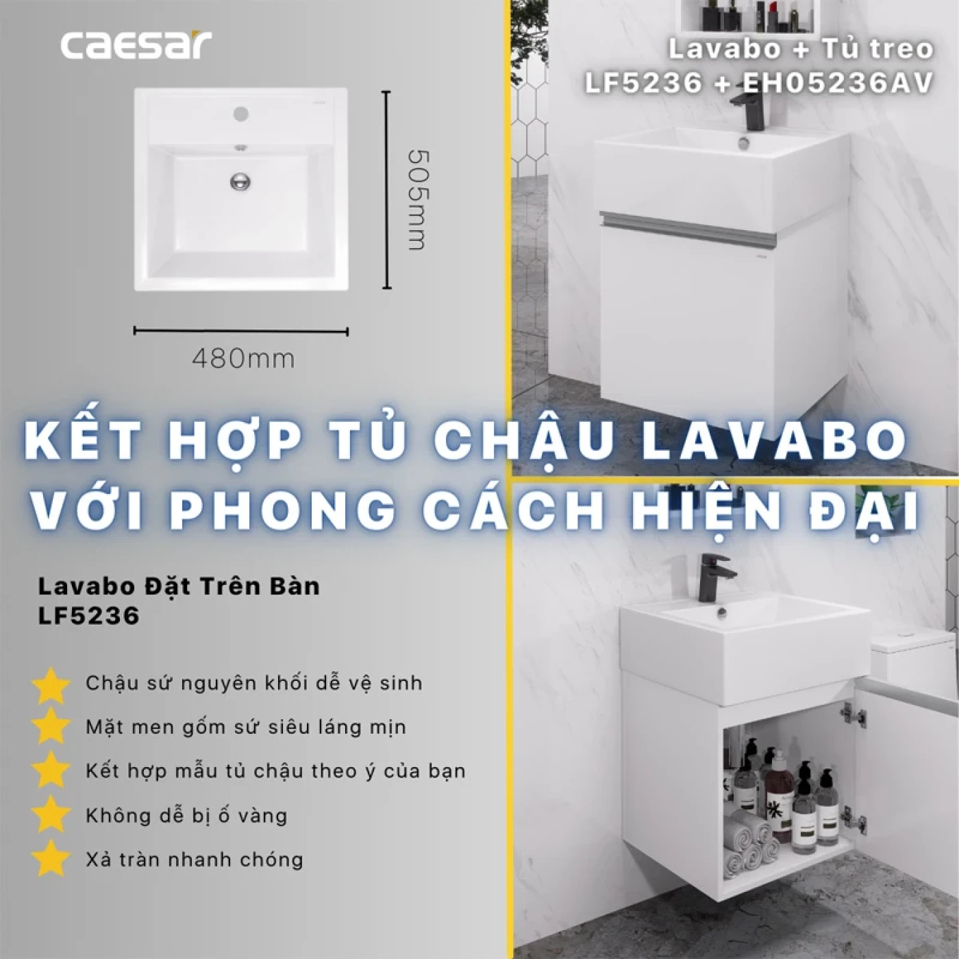 chau rua caesar lf5236 phong cach hien dai