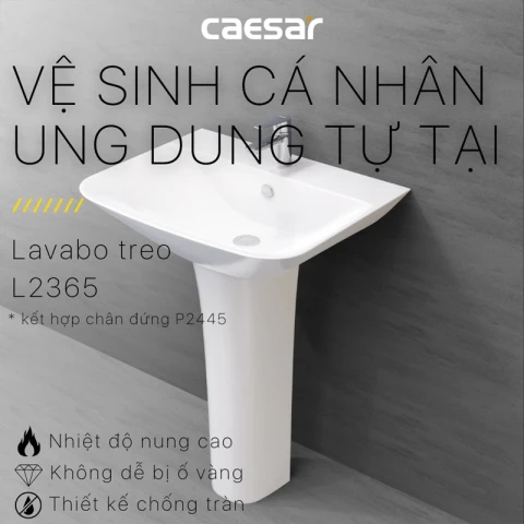 Ảnh Chậu rửa treo tường Caesar L2365+P2445 6