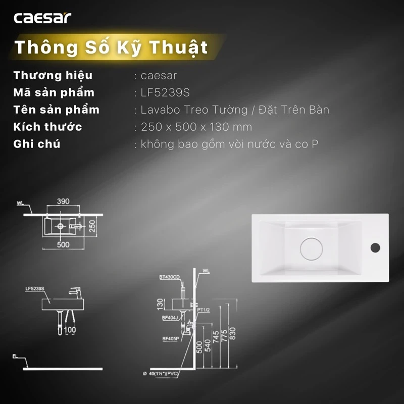chau rua treo tuong caesar l5239s 2