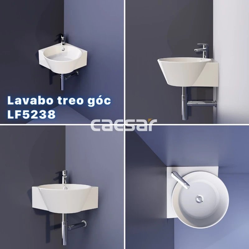 Ảnh Chậu rửa treo tường Caesar LF5238 4