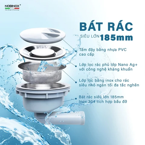 Ảnh Chậu rửa bát Nobinox LIKEN NL724D 10