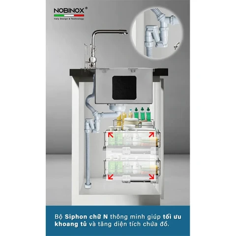 Ảnh Chậu rửa bát Nobinox LIKEN NL725D 4
