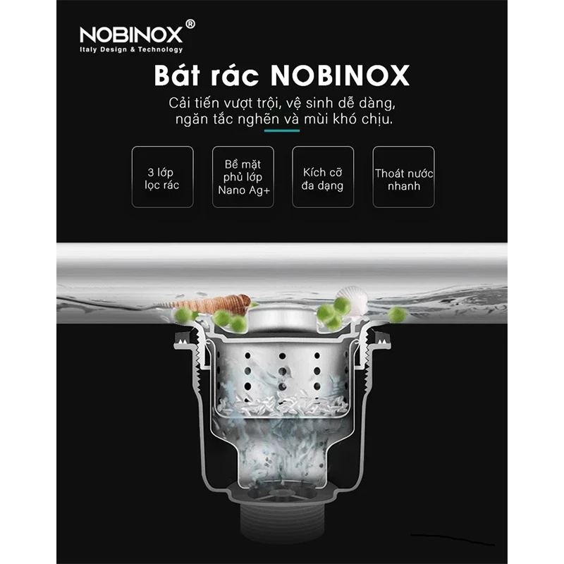 Ảnh Chậu rửa bát Nobinox LUMIA NJ557 5