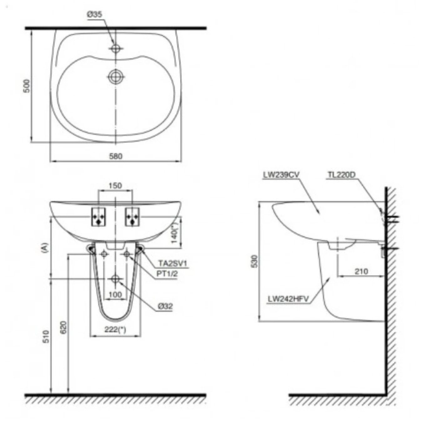 chau rua treo tuong toto lht239cr
