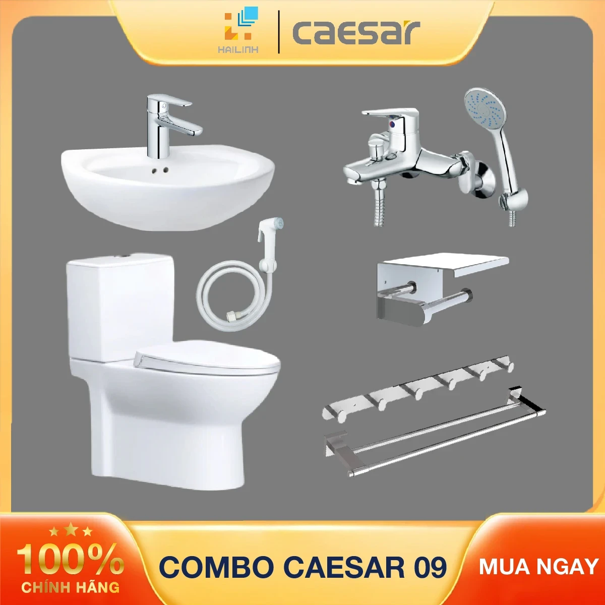 Ảnh Combo thiết bị vệ sinh Caesar số 9 1