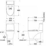 Bồn cầu 2 khối COTTO C13527 2