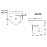 Chậu rửa treo tường Cotto C000606OS 2