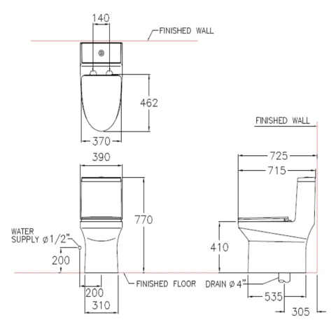 Ảnh Bồn cầu 1 khối Cotto C11000OS 2