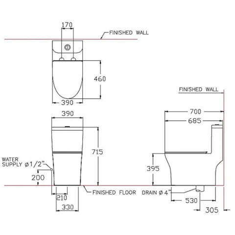 Ảnh Bồn cầu 1 khối Cotto C11006HOS 4