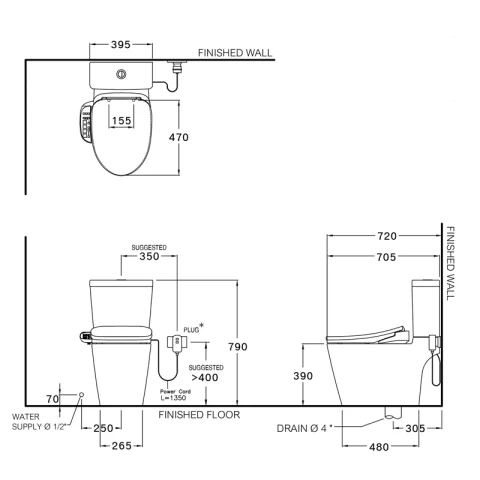 Ảnh Bồn cầu nắp điện tử Cotto C167507(CV6) 2