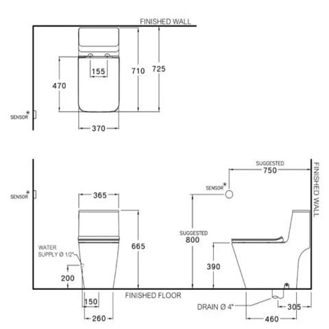 Ảnh Bồn cầu xả không chạm Cotto C103257 5