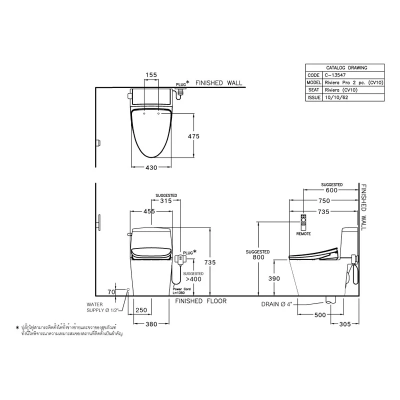 Ảnh Bồn cầu nắp điện tử Cotto C13547(CV10) 4