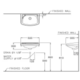 Chậu rửa treo tường Cotto C002 2
