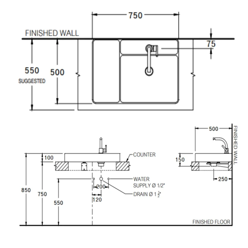 Ảnh Chậu rửa dương bàn COTTO CPW0500 MTP 2