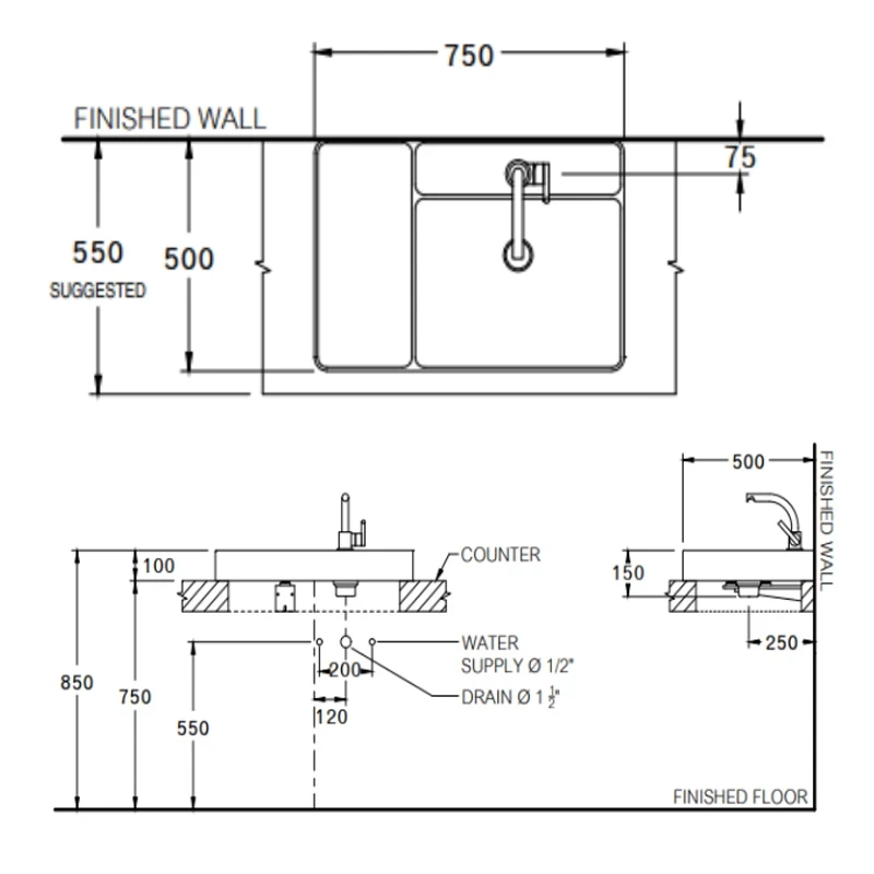 Ảnh Chậu rửa dương bàn COTTO CPW0500 MWH 2