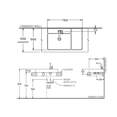 Ảnh Chậu rửa dương bàn COTTO CPW0501 MTP 2