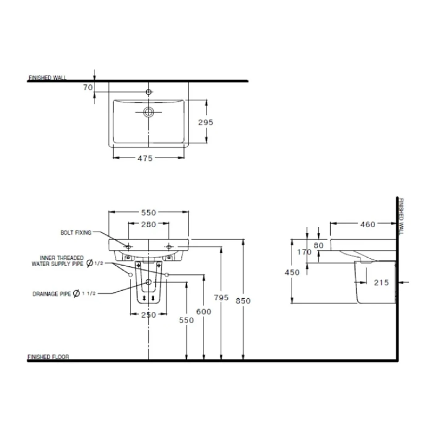 ban ve ky thuat chau rua treo tuong c0156 c420
