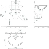 Chậu rửa treo tường Sanfi S507 2