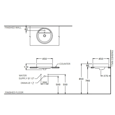 Ảnh Chậu rửa dương bàn Cotto C00380 MLG 5