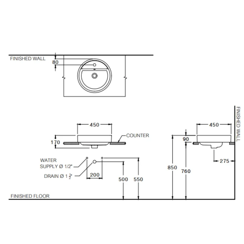 Ảnh Chậu rửa dương bàn Cotto C00380 MLG 5
