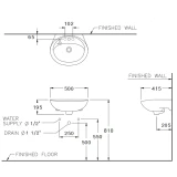Chậu rửa treo tường Cotto C013 (1HOLE) 2