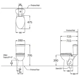 Bồn Cầu 2 khối COTTO C1331VN 2