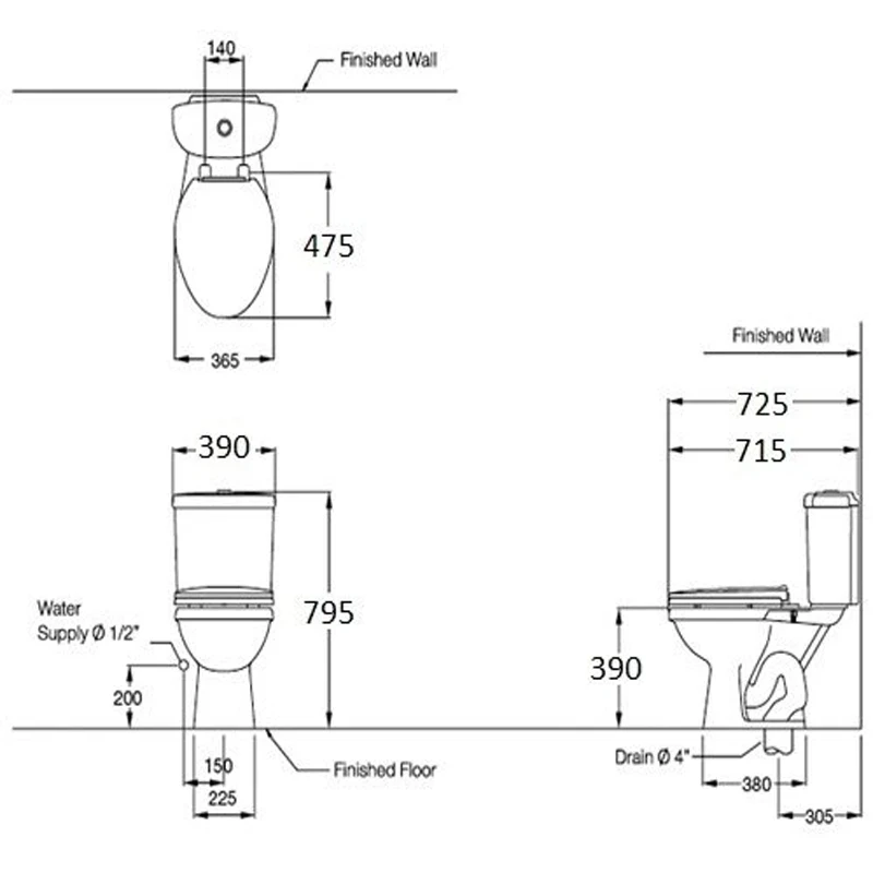 Ảnh Bồn Cầu 2 khối COTTO C1331VN 2