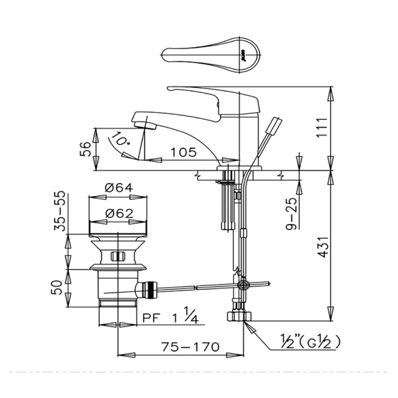 Ảnh Vòi chậu Cotto CT561D 2