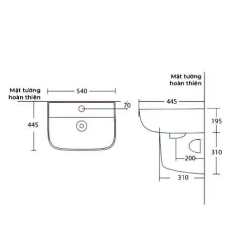 Ảnh Chậu rửa treo tường Cotto C000607OS 2