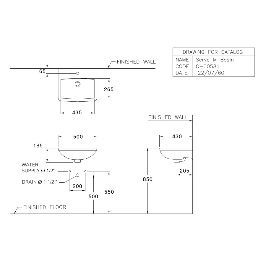 Ảnh Chậu rửa treo tường Cotto C00581 2