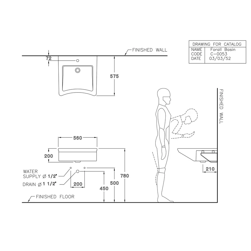 Ảnh Chậu rửa treo tường Cotto SC00537 2