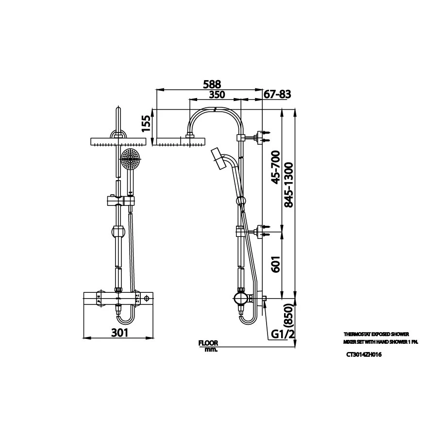 Ảnh Sen tắm cây nóng lạnh COTTO CT3014ZH016 2