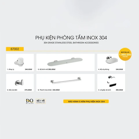 Ảnh Bộ phụ kiện phòng tắm Đình Quốc DQ67002 1