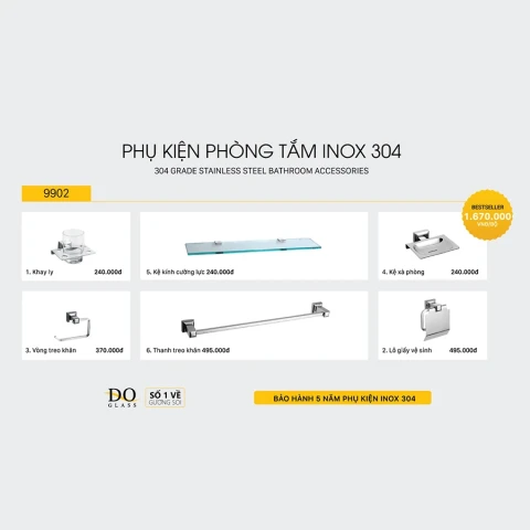 Ảnh Bộ phụ kiện phòng tắm Đình Quốc DQ9902 1