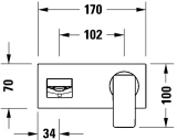 Vòi chậu gắn tường Duravit MH1070004A46 2