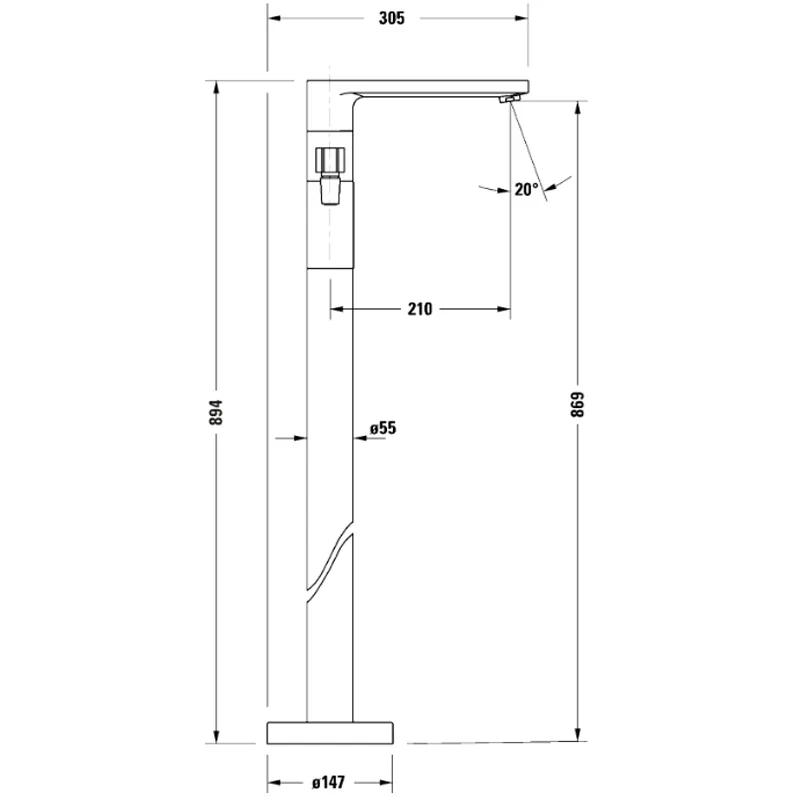 Ảnh Vòi bồn tắm đặt sàn Duravit DE5250000010 2