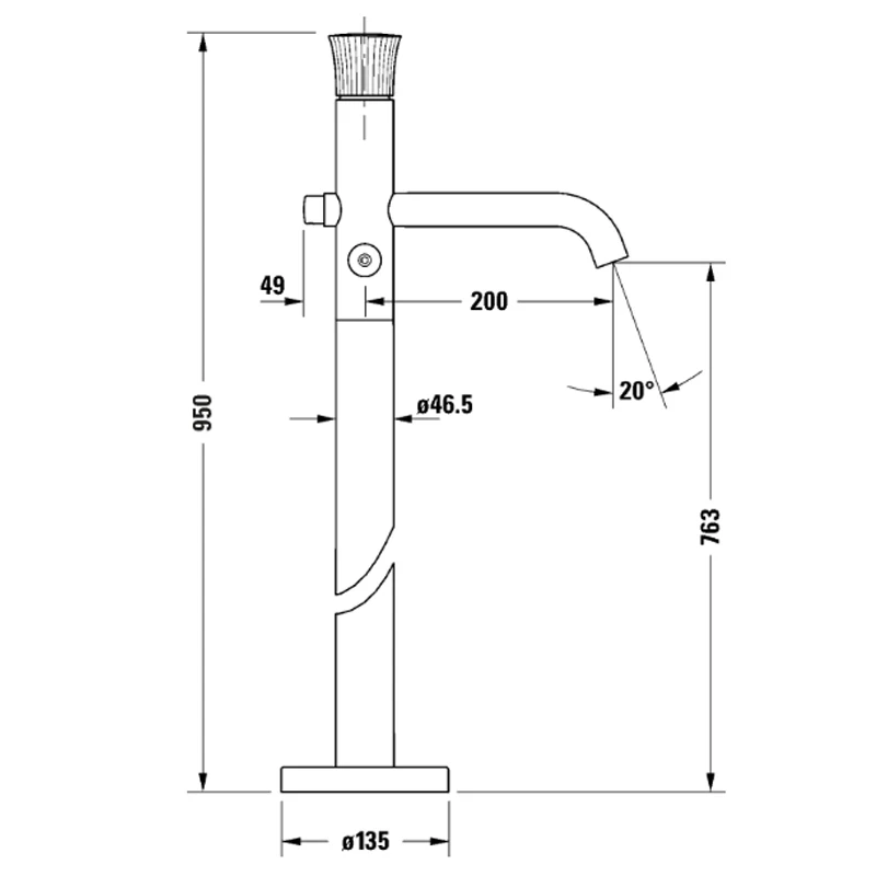 Ảnh Vòi bồn tắm đặt sàn Duravit WT5250000010 2