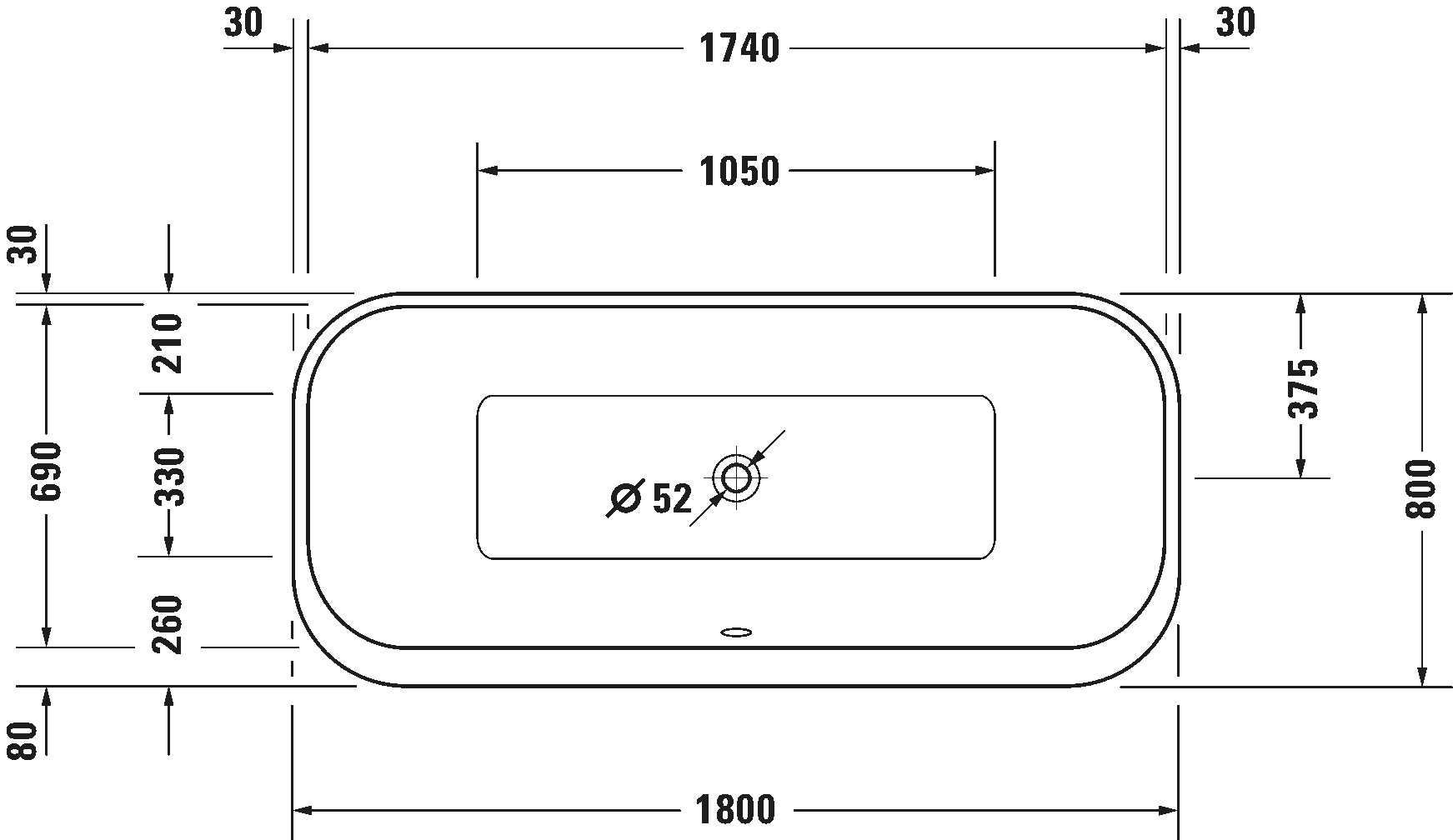 Ảnh Bồn tắm đặt sàn Duravit 700453800000000 2