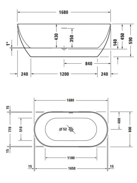 Ảnh Bồn tắm đặt sàn Duravit 700561000000000 2