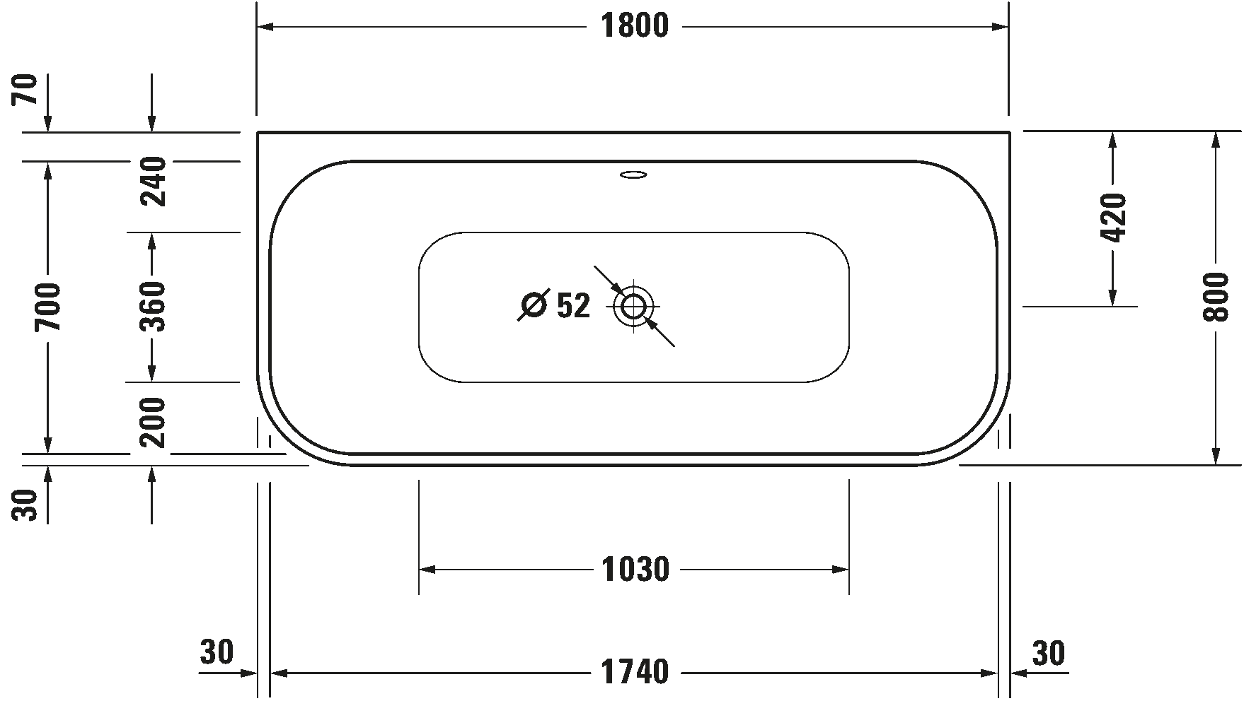 Ảnh Bồn tắm massage Duravit 760318000AS0000 2