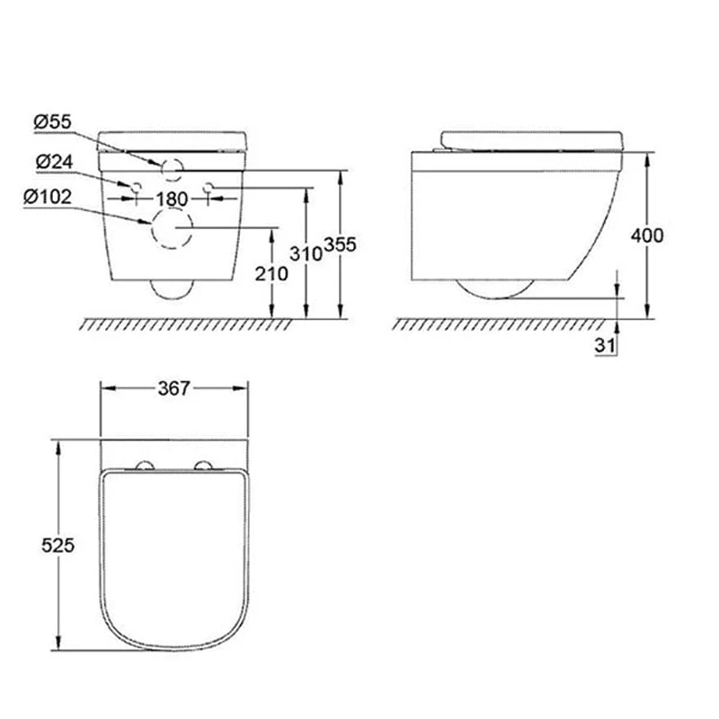 bon cau am tuong grohe 39205000