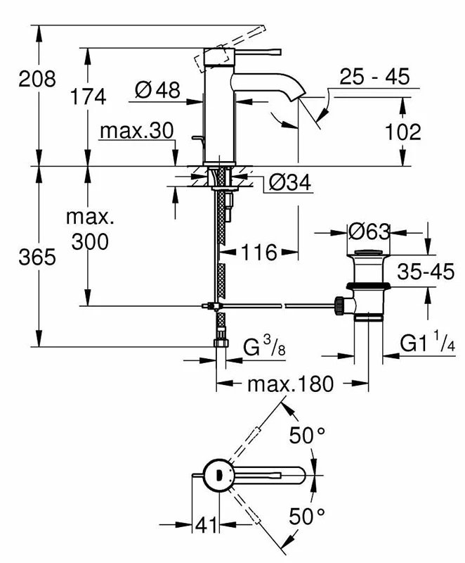 Ảnh Vòi chậu nóng lạnh Grohe 23589001 2