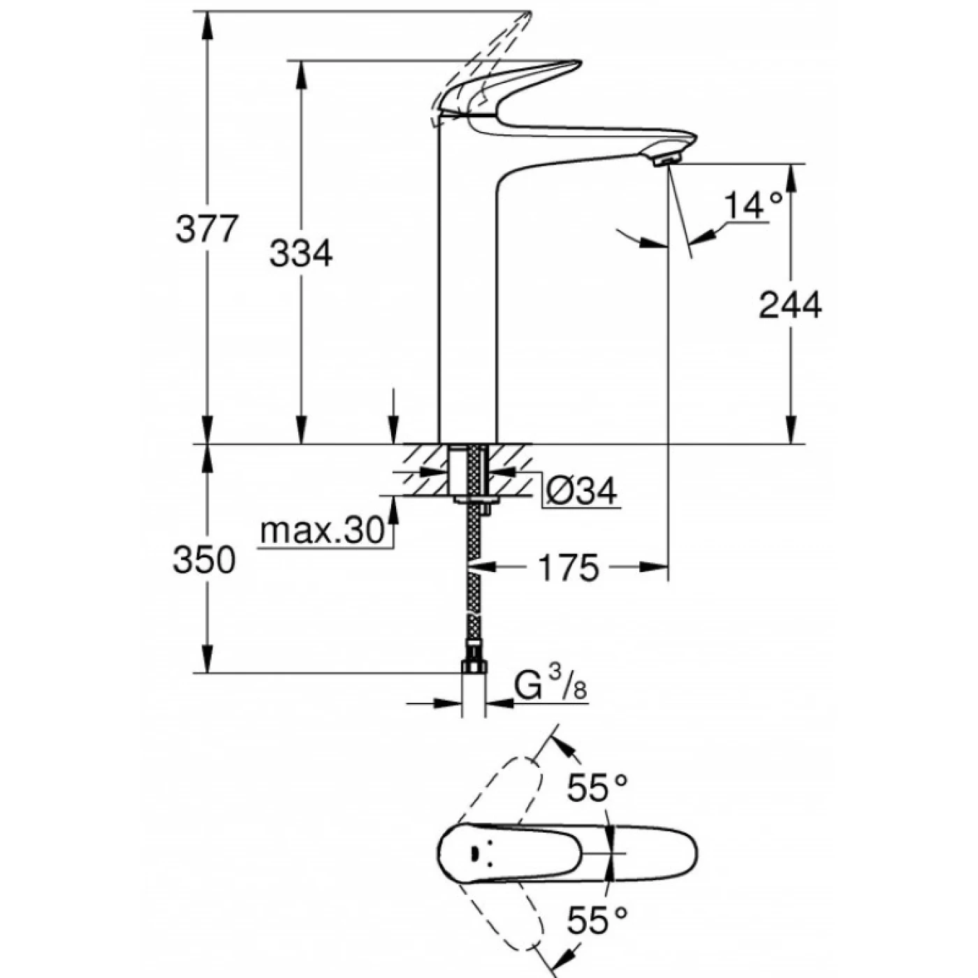 ban ve voi lavabo grohe 23719003
