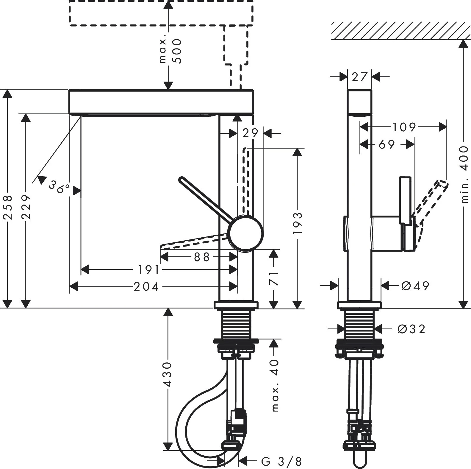 Ảnh Vòi chậu nóng lạnh Hansgrohe 76063000 2