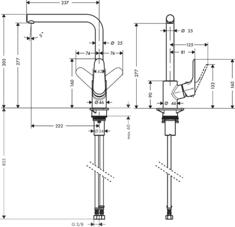 Ảnh Vòi rửa bát Hansgrohe 31817000 2