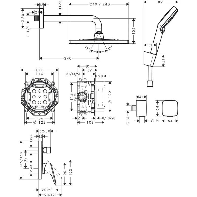 ban ve ky thuat sen tam am tuong hansgrohe 27957000