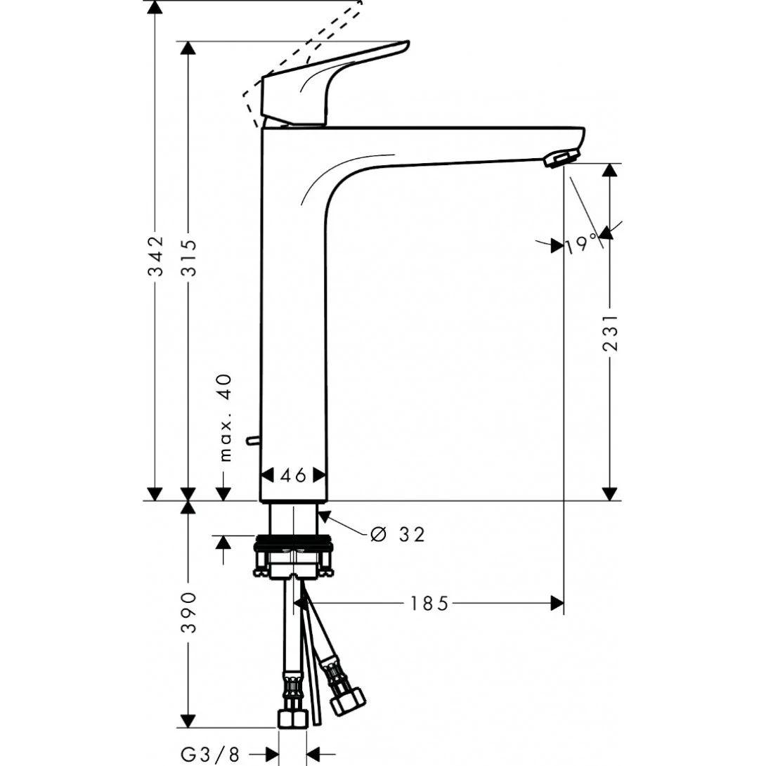 Ảnh Vòi chậu nóng lạnh Hansgrohe 31531000 2