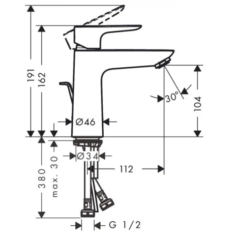 Ảnh Vòi chậu nóng lạnh Hansgrohe 71700007 2