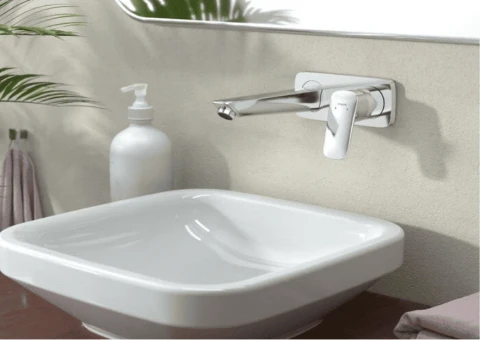 Ảnh Vòi chậu gắn tường Hansgrohe 71220007+13622180 3