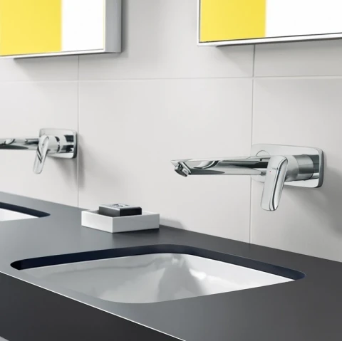 Ảnh Vòi chậu gắn tường Hansgrohe 71734000+13622180 3